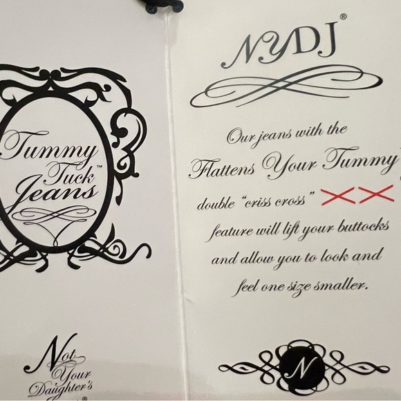 NWT NYDJ Sz 12 Lift Tuck Studded Embroidered High Rise Boot cut Dark Wash - Picture 5 of 15